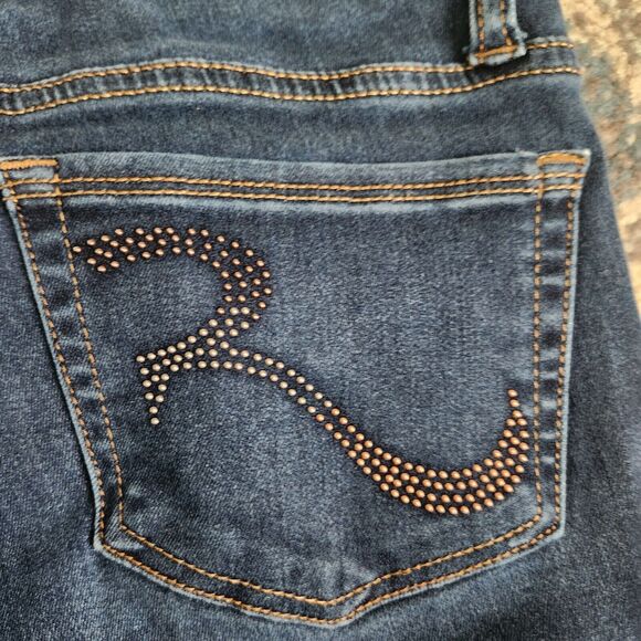 Rock & Republic Womens Size 4 Berlin Embroidered Pockets Blue Straight Jeans - Picture 7 of 13
